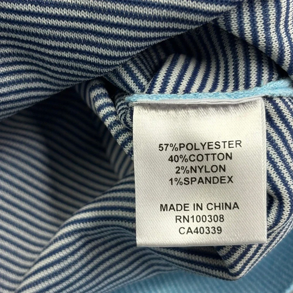 Peter Millar Coolspun Cotton Quarter Zip Sweater Mens 2XL‎ Light Blue Crown NWT